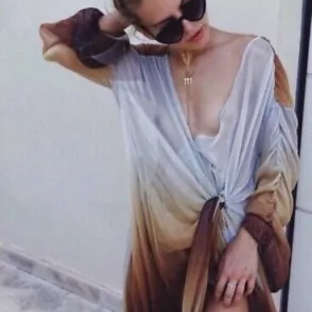 Zara Long Sleeve Gradient Cool Girl Dress